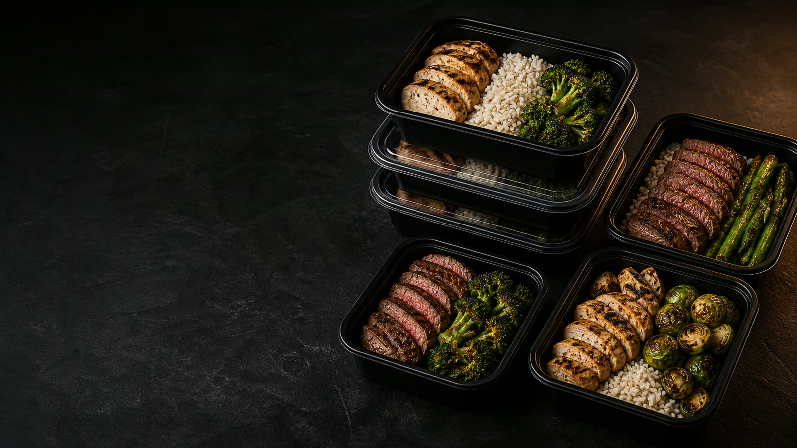 High-protein meal prep bowls with training gear